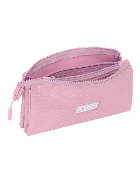 Trousse Fourre-Tout Triple Munich Basic Rose 22 x 12 x 3 cm