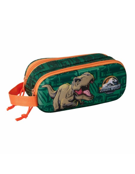 Trousse Fourre-Tout Double Jurassic World Vert foncé 21 x 8 x 6 cm 3D