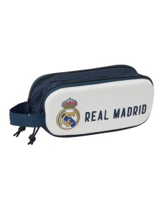 Trousse Fourre-Tout Double Real Madrid C.F. Blanc Blue marine 21 x 8 x 6 cm