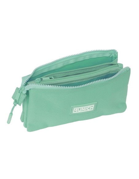 Trousse Fourre-Tout Triple Munich Basic Turquoise 22 x 12 x 3 cm
