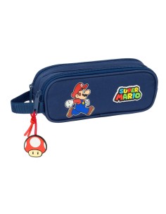 Trousse Fourre-Tout Double Super Mario Trick Rouge Bleu foncé 21 x 8 x 6 cm