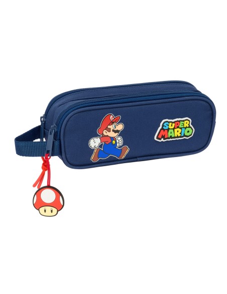 Trousse Fourre-Tout Double Super Mario Trick Rouge Bleu foncé 21 x 8 x 6 cm