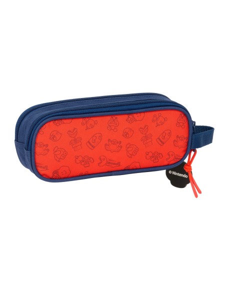 Trousse Fourre-Tout Double Super Mario Trick Rouge Bleu foncé 21 x 8 x 6 cm