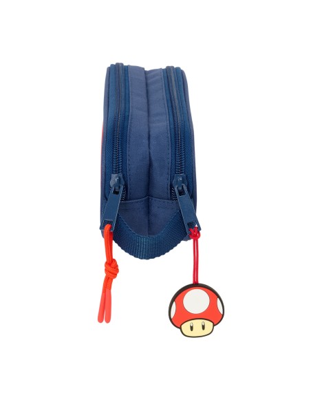 Trousse Fourre-Tout Double Super Mario Trick Rouge Bleu foncé 21 x 8 x 6 cm