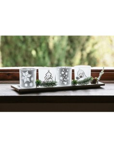 Bougeoirs de Noël Home ESPRIT Blanc Rouge 40 X 9 X 13,5 cm (5 Pièces) (2 Unités) 2