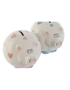 Tirelire Home ESPRIT Dolomite Cochon 15 X 13 X 12 cm (2 Unités)