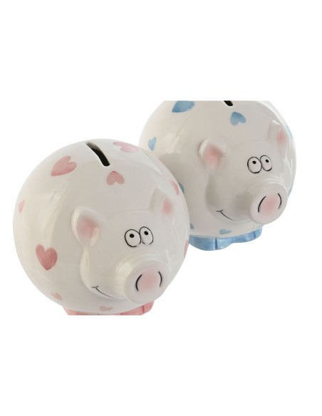 Tirelire Home ESPRIT Dolomite Cochon 15 X 13 X 12 cm (2 Unités)