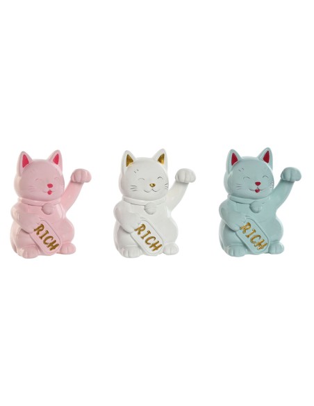Tirelire Home ESPRIT Résine Chat 12 x 9,5 x 16 cm (3 Unités)
