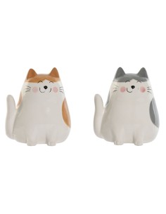 Tirelire Home ESPRIT Dolomite Chat 13,5 X 10 X 15 cm (2 Unités)