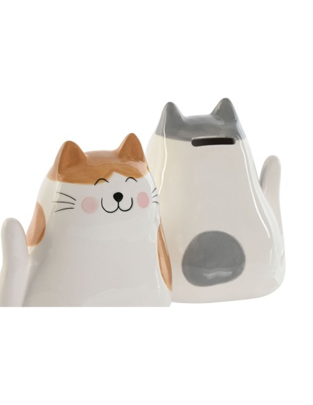 Tirelire Home ESPRIT Dolomite Chat 13,5 X 10 X 15 cm (2 Unités)