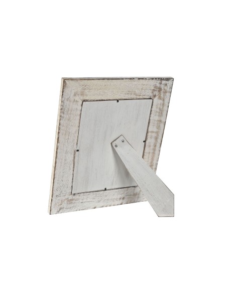 Cadre photo Home ESPRIT Blanc Naturel Verre Bois de manguier Fleur Indien 31,5 x 2 x 36,5 cm