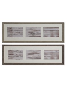 Cadre photo Home ESPRIT Marron Naturel Verre polystyrène Urbaine 56 X 3 X 18 cm (2 Unités)