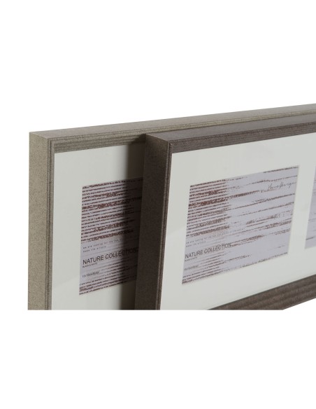Cadre photo Home ESPRIT Marron Naturel Verre polystyrène Urbaine 56 X 3 X 18 cm (2 Unités)