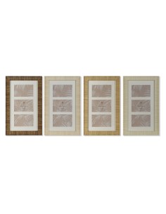 Cadre photo Home ESPRIT Blanc Marron Beige Naturel Verre polystyrène Scandinave 26 X 2 X 44 cm (4 Unités)
