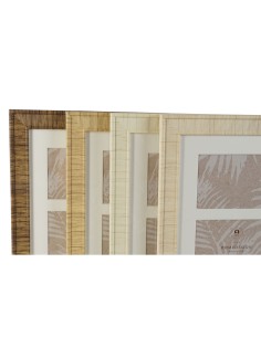 Cadre photo Home ESPRIT Blanc Marron Beige Naturel Verre polystyrène Scandinave 26 X 2 X 44 cm (4 Unités) 2