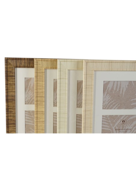 Cadre photo Home ESPRIT Blanc Marron Beige Naturel Verre polystyrène Scandinave 26 X 2 X 44 cm (4 Unités)