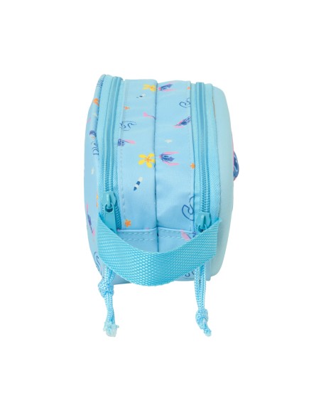 Trousse Fourre-Tout Double Lilo & Stitch Bleu clair 21 x 8 x 6 cm 3D