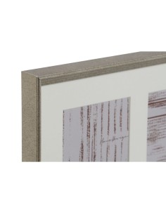 Cadre photo Home ESPRIT Blanc Marron Naturel Verre polystyrène Urbaine 29 X 3 X 23 cm (2 Unités) 2