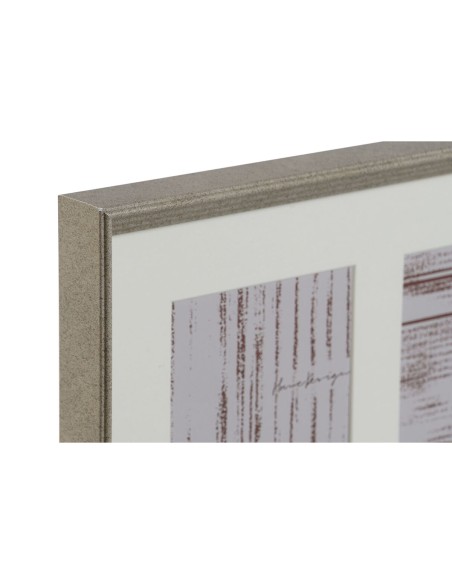 Cadre photo Home ESPRIT Blanc Marron Naturel Verre polystyrène Urbaine 29 X 3 X 23 cm (2 Unités)