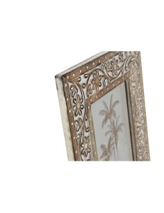 Cadre photo Home ESPRIT Blanc Naturel Verre Bois de manguier Indien 26,5 x 2 x 31,5 cm 2