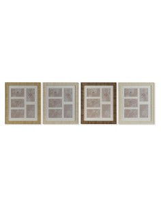 Cadre photo Home ESPRIT Marron Beige Naturel Ivoire Verre polystyrène Scandinave 34 X 2 X 38 cm (4 Unités)