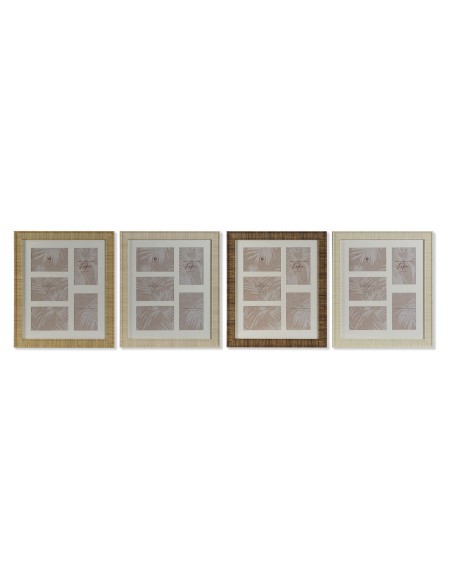 Cadre photo Home ESPRIT Marron Beige Naturel Ivoire Verre polystyrène Scandinave 34 X 2 X 38 cm (4 Unités)