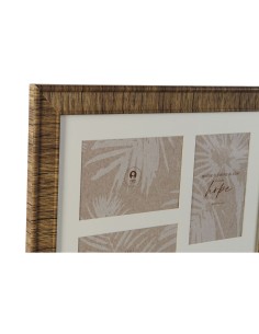 Cadre photo Home ESPRIT Marron Beige Naturel Ivoire Verre polystyrène Scandinave 34 X 2 X 38 cm (4 Unités) 2