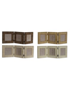 Cadre photo Home ESPRIT Marron Beige Naturel Ivoire Verre polystyrène 47 X 2 X 16 cm (4 Unités)