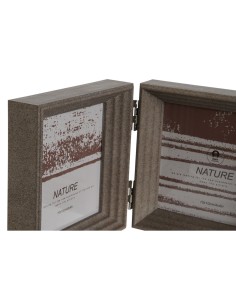Cadre photo Home ESPRIT Marron Beige Verre polystyrène 38 X 3 X 12 cm (2 Unités) 2
