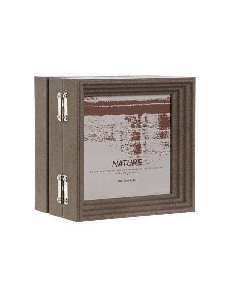 Cadre photo Home ESPRIT Marron Beige Verre polystyrène 38 X 3 X 12 cm (2 Unités)