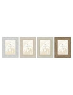 Cadre photo Home ESPRIT Blanc Beige Verre polystyrène Scandi 19 x 2 x 24 cm (4 Unités)