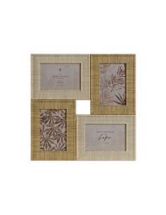 Cadre photo Home ESPRIT Beige Naturel Verre polystyrène Scandinave 36 X 2 X 36 cm