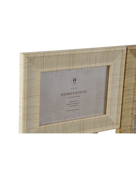 Cadre photo Home ESPRIT Beige Naturel Verre polystyrène Scandinave 36 X 2 X 36 cm