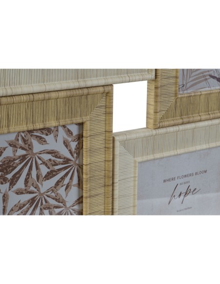 Cadre photo Home ESPRIT Beige Naturel Verre polystyrène Scandinave 36 X 2 X 36 cm