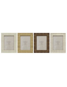 Cadre photo Home ESPRIT Beige Naturel Verre polystyrène Scandi 18,5 x 2 x 23,5 cm (4 Unités)