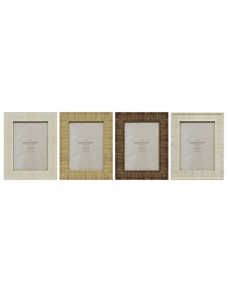Cadre photo Home ESPRIT Beige Naturel Verre polystyrène Scandi 18,5 x 2 x 23,5 cm (4 Unités)