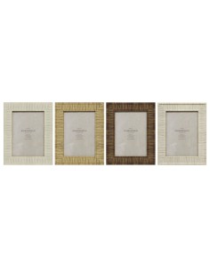 Cadre photo Home ESPRIT Beige Naturel Verre polystyrène Scandi 18,5 x 2 x 23,5 cm (4 Unités) 2