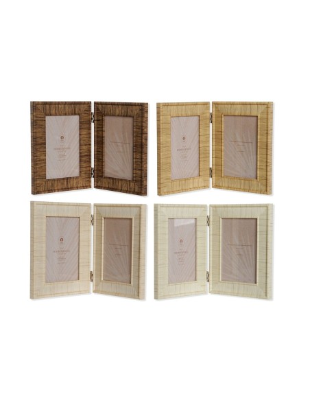 Cadre photo Home ESPRIT Marron Beige Naturel Ivoire Verre polystyrène Scandinave 31 X 2 X 21 cm (4 Unités)
