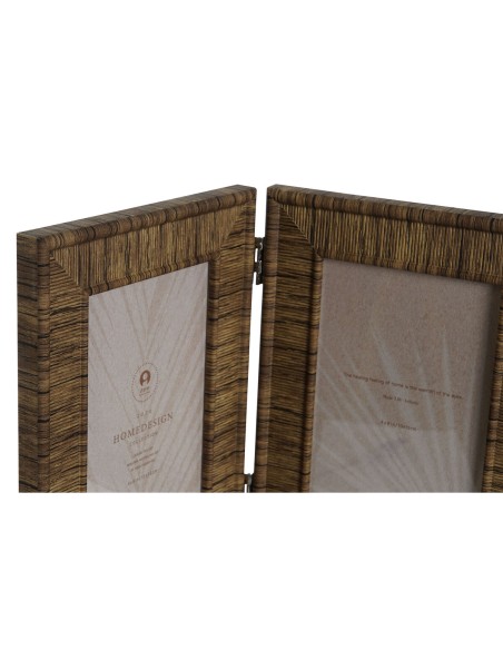 Cadre photo Home ESPRIT Marron Beige Naturel Ivoire Verre polystyrène Scandinave 31 X 2 X 21 cm (4 Unités)