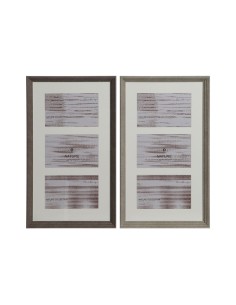 Cadre photo Home ESPRIT Blanc Marron Gris Verre polystyrène Urbaine 23 X 3 X 41 cm (2 Unités)