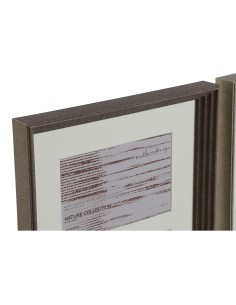 Cadre photo Home ESPRIT Blanc Marron Gris Verre polystyrène Urbaine 23 X 3 X 41 cm (2 Unités) 2