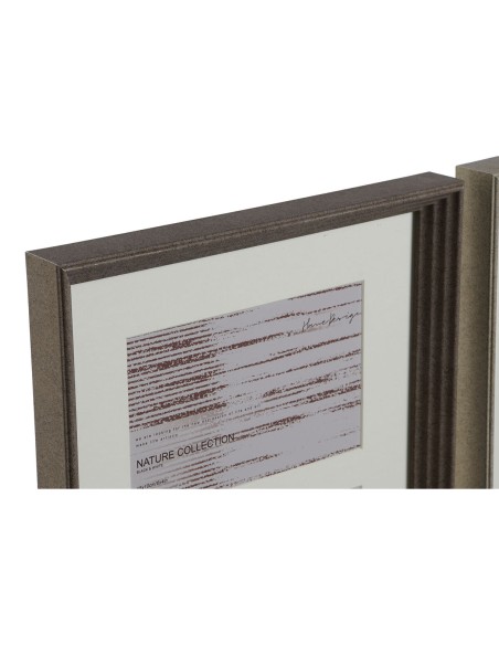 Cadre photo Home ESPRIT Blanc Marron Gris Verre polystyrène Urbaine 23 X 3 X 41 cm (2 Unités)