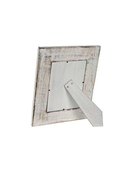 Cadre photo Home ESPRIT Blanc Naturel Verre Bois de manguier Fleur Indien 26,5 x 2 x 31,5 cm
