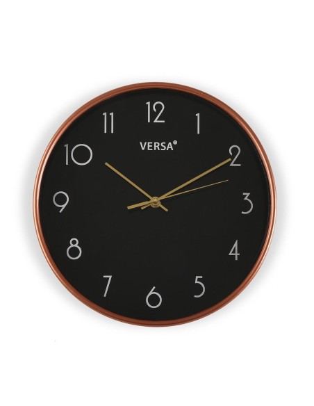 Horloge Murale Versa Noir Plastique 4 x 30 x 30 cm