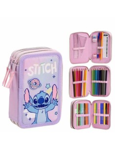 Pochette crayons Stitch Lila 12,5 x 6,5 x 19,5 cm