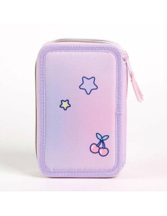 Pochette crayons Stitch Lila 12,5 x 6,5 x 19,5 cm 2