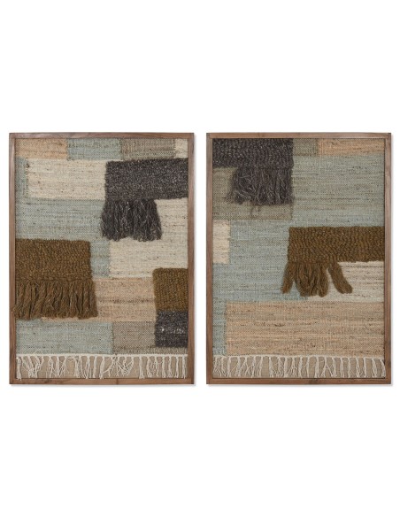 Cadre Home ESPRIT Marron Vert Abstrait Moderne 75 x 3 x 105 cm (2 Unités)