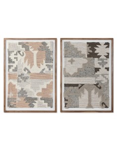 Cadre Home ESPRIT Marron Beige Abstrait Indien 75 x 3 x 105 cm (2 Unités)