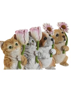Figurine Décorative Home ESPRIT Multicouleur animaux 10,5 X 9 X 18,5 cm (4 Unités) 2