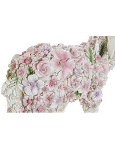 Figurine Décorative Home ESPRIT Blanc Multicouleur Fleurs 34 X 13,5 X 18,5 cm (2 Unités) 2